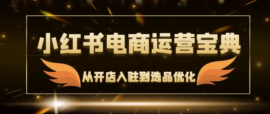 （12497期）小红书电商运营宝典：从开店入驻到选品优化，一站式解决你的电商难题-搞砸网络——教你躺赚