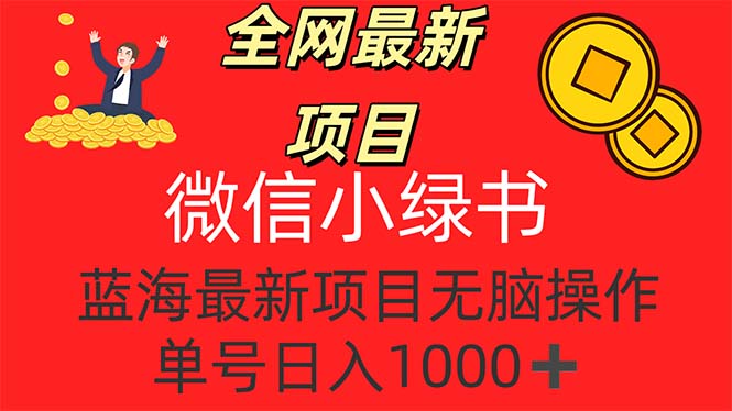 （12163期）全网最新项目，微信小绿书，做第一批吃肉的人，一天十几分钟，无脑单号…-搞砸网络——教你躺赚