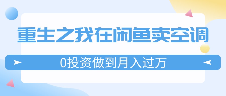 （11962期）重生之我在闲鱼卖空调，0投资做到月入过万，迎娶白富美，走上人生巅峰-搞砸网络——教你躺赚