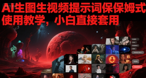 AI生图生视频提示词保姆式使用教学，小白直接套用-搞砸网络——多一条搞钱的路