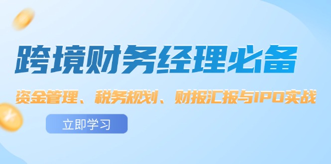 （12323期）跨境 财务经理必备：资金管理、税务规划、财报汇报与IPO实战-搞砸网络——教你躺赚