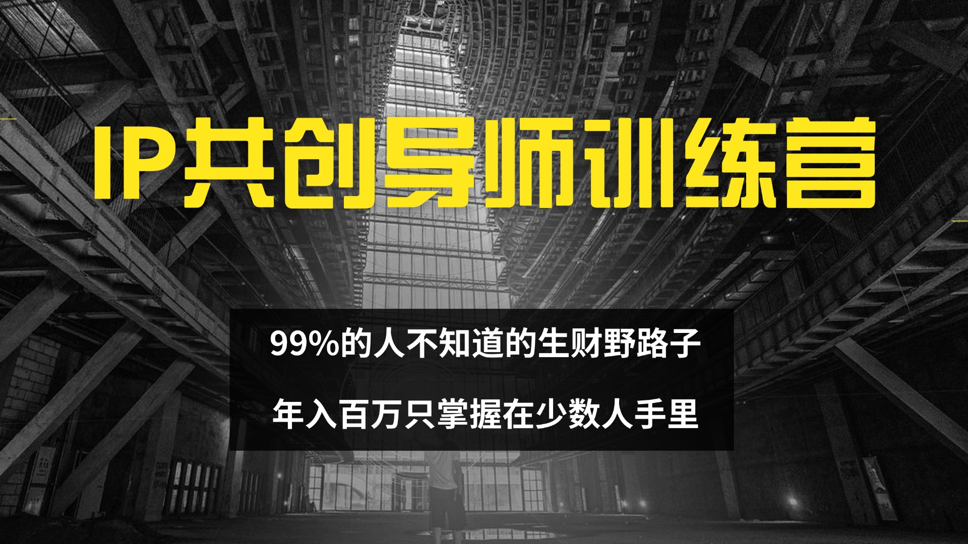 （12504期）IP共创导师训练营 99%的人不知道的生财野路子 只掌握在少数人手里-搞砸网络——教你躺赚