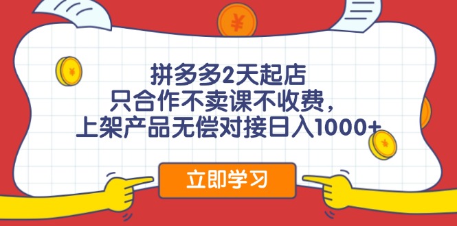 （12356期）拼多多0成本开店，只合作不卖课不收费，0成本尝试，日赚千元+-搞砸网络——教你躺赚