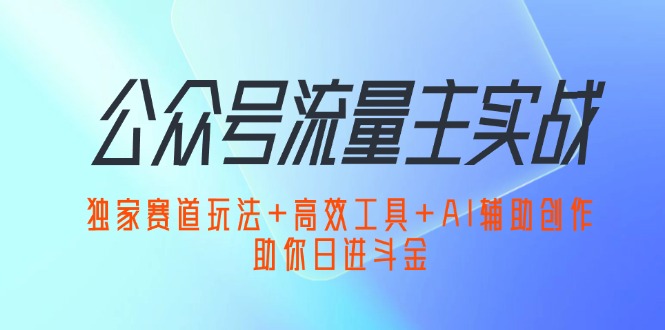 （12458期）公众号流量主实战：独家赛道玩法+高效工具+AI辅助创作，助你日进斗金-搞砸网络——教你躺赚