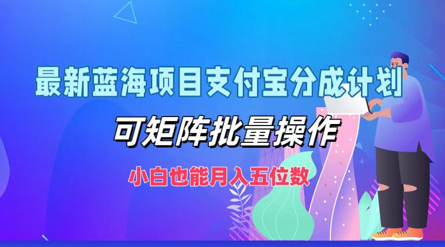 （12515期）最新蓝海项目支付宝分成计划，可矩阵批量操作，小白也能月入五位数-搞砸网络——教你躺赚