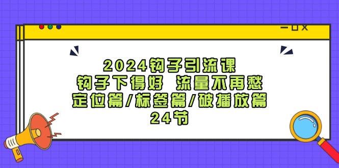 （12097期）2024钩子·引流课：钩子下得好 流量不再愁，定位篇/标签篇/破播放篇/24节-搞砸网络——教你躺赚