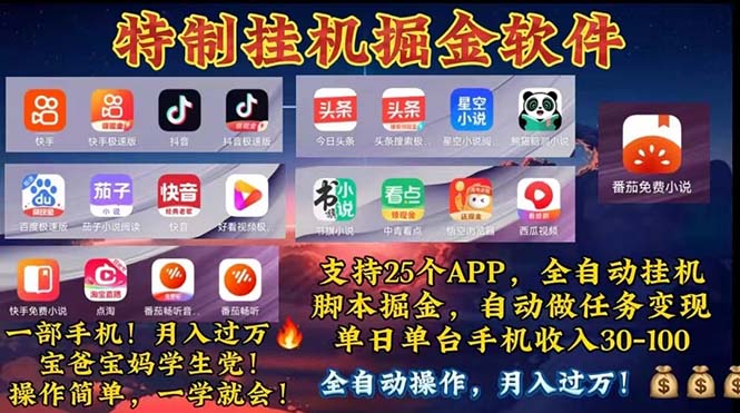 （11844期）挂机副业 月入过万，特别适合宝爸宝妈学生党，工作室特别推荐-搞砸网络——教你躺赚