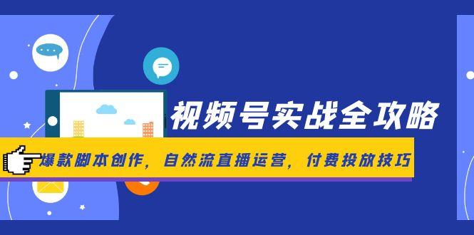 视频号实战全攻略，爆款脚本创作，自然流直播运营，付费投放技巧-创新社-资源网-最新项目分享网站-搞砸网络——教你躺赚