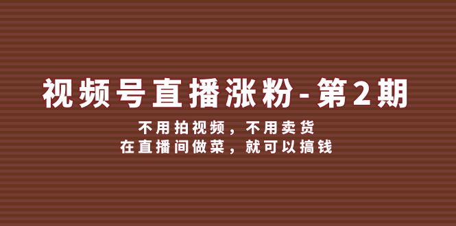 （12155期）视频号/直播涨粉-搞砸网络——教你躺赚
