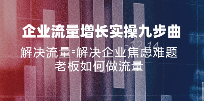 （11822期）企业流量增长实战九步曲，解决流量=解决企业焦虑难题，老板如何做流量-搞砸网络——教你躺赚