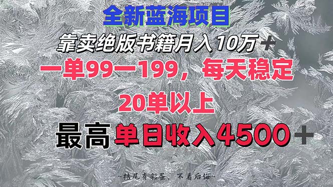 （12512期）靠卖绝版书籍月入10W+,一单99-搞砸网络——教你躺赚