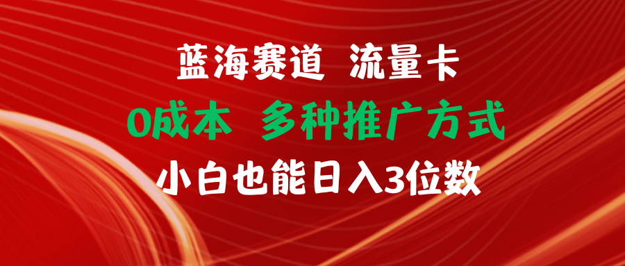 （11768期）蓝海赛道 流量卡 0成本 小白也能日入三位数-搞砸网络——教你躺赚