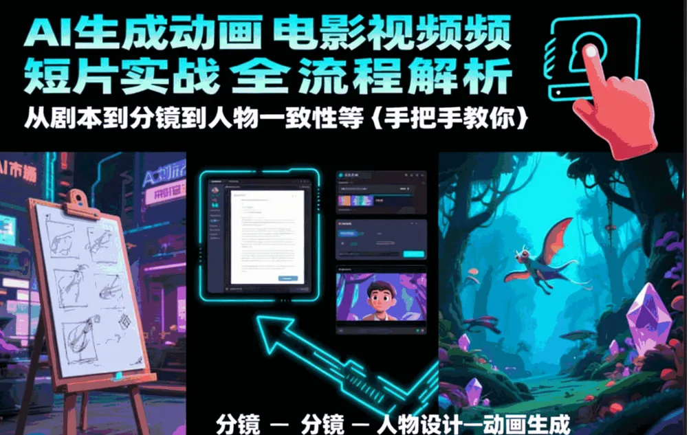 免费下载！零门槛上手AI动画教程 剧本分镜人物统一全流程（网盘下载）-搞砸网络-www.gaoza.cn