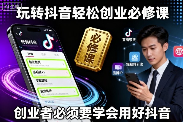 玩转抖音轻松创业必修课，创业者必须要学会用好抖音-搞砸网络-www.gaoza.cn