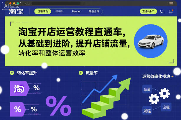 淘宝开店运营教程直通车，从基础到进阶，提升店铺流量，转化率和整体运营效率(更新11月)-搞砸网络-www.gaoza.cn