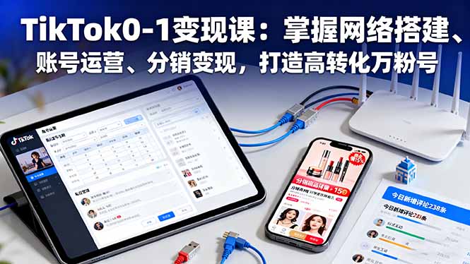TikTok0-1变现课：掌握网络搭建、账号运营、分销变现，打造高转化万粉号-搞砸网络-www.gaoza.cn