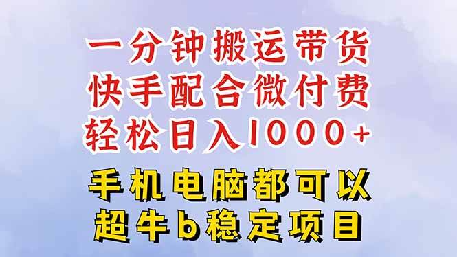 (16285期)快手黑科技一分钟搬运带货,一刀不剪过原创,微付费投流玩法,轻松日入…-搞砸网络-www.gaoza.cn