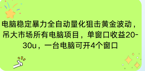 电脑EA策略挂机项目单窗口收益20-30u，单电脑可挂5-10个窗口收益稳健4位数-搞砸网络-www.gaoza.cn