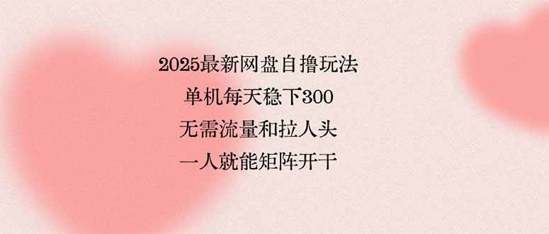 （15831期）2025最新网盘自撸玩法，单机每天稳下3张，无需流量和拉人头，一个人就…-搞砸网络-www.gaoza.cn