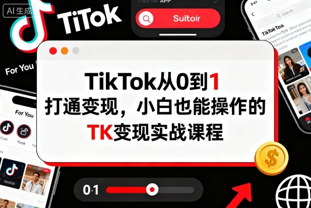 TikTok从0到1打通变现，小白也能操作的TK变现实战课程-搞砸网络-www.gaoza.cn