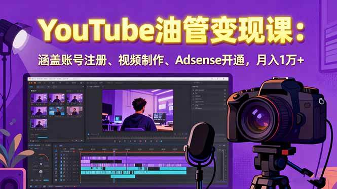 （15987期）2025YouTube油管变现课：涵盖账号注册、视频制作、Adsense开通，月入1万+-搞砸网络-www.gaoza.cn