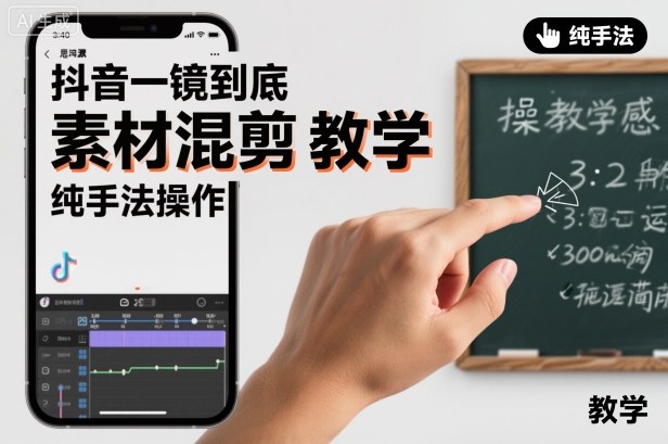 抖音一镜到底素材混剪教学，纯手法操作-搞砸网络-www.gaoza.cn