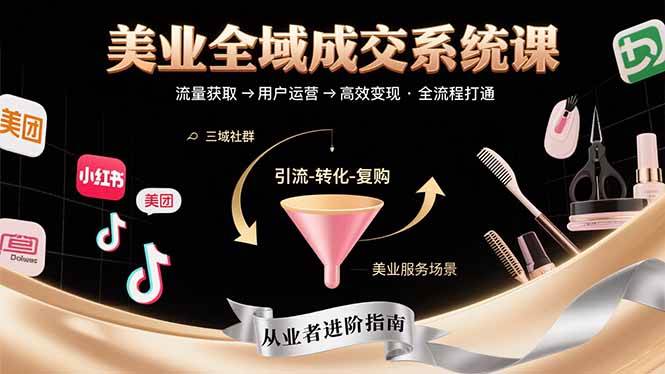 （15650期）美业全域成交系统课程：帮助美业从业者打通从流量获取到高效变现全流程-搞砸网络-www.gaoza.cn