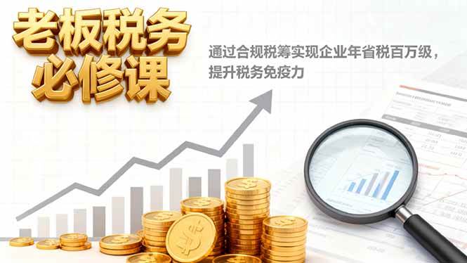 （16426期）老板税务必修课，通过合规税筹实现企业年省税百万级，提升税务免疫力-搞砸网络-www.gaoza.cn