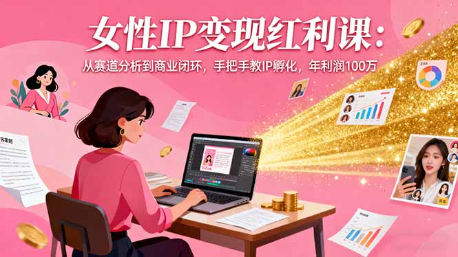 女性IP变现红利课：从赛道分析到商业闭环，手把手教IP孵化，年利润100万-搞砸网络-www.gaoza.cn