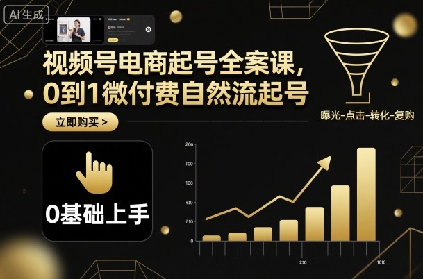 视频号电商起号全案课，0到1微付费自然流起号-搞砸网络-www.gaoza.cn
