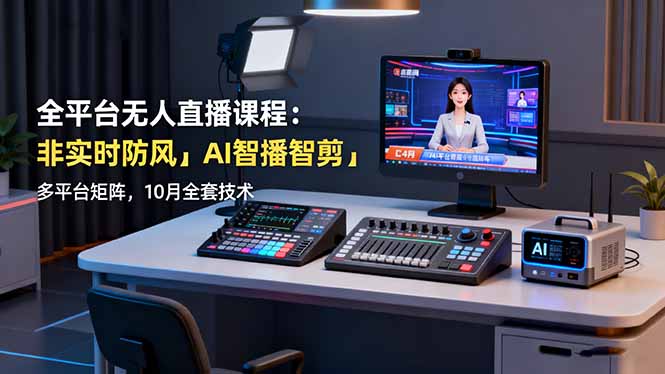 全平台无人直播课程：非实时防风＋AI智播智剪＋多平台矩阵，10月全套技术-搞砸网络-www.gaoza.cn