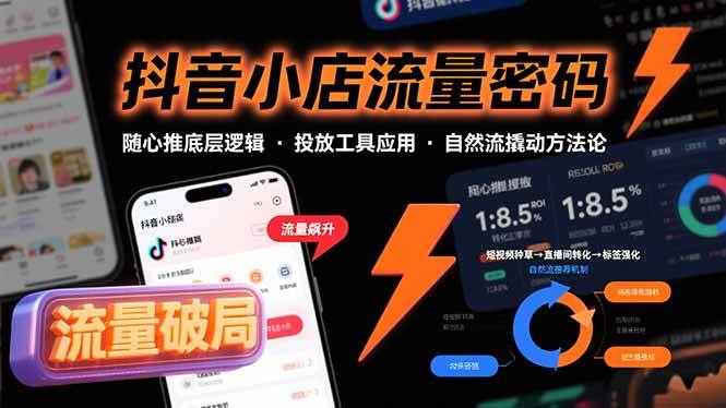 （15680期）抖音小店流量密码，随心推底层逻辑，投放工具应用，自然流撬动核心方法论-搞砸网络-www.gaoza.cn