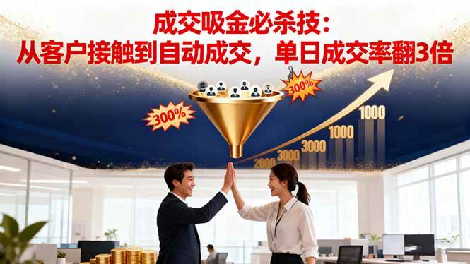 （16432期）吸金成交营销必杀技：从客户接触到自动成交，单日成交率翻3倍-搞砸网络-www.gaoza.cn