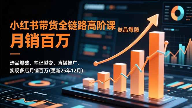 小红书带货全链路高阶课，选品爆破、笔记裂变、直播推广，实现多店月销百万(更新25年12月-搞砸网络-www.gaoza.cn