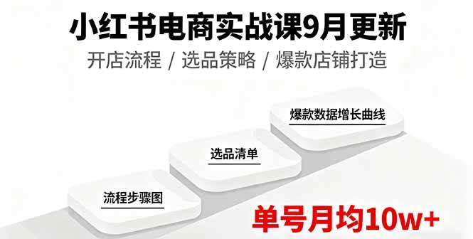 （16120期）小红书电商实战课9月更新，开店流程/选品策略/爆款店铺打造，单号月均10w+-搞砸网络-www.gaoza.cn