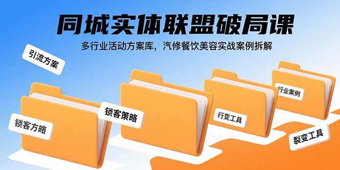 （15833期）同城实体联盟破局课，多行业活动方案库，汽修餐饮美容实战案例拆解-搞砸网络-www.gaoza.cn