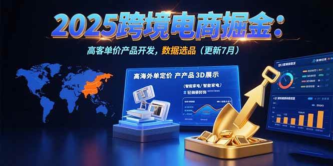 （15512期）2025跨境电商掘金：蓝海市场定位，高客单价产品开发，数据选品(更新7月)-搞砸网络-www.gaoza.cn