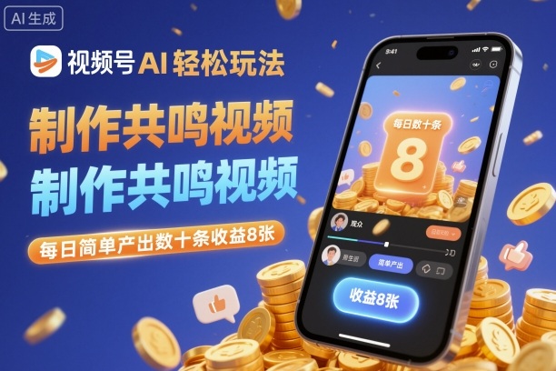视频号AI轻松玩法，制作共鸣视频，每日简单产出数十条收益8张-搞砸网络-www.gaoza.cn