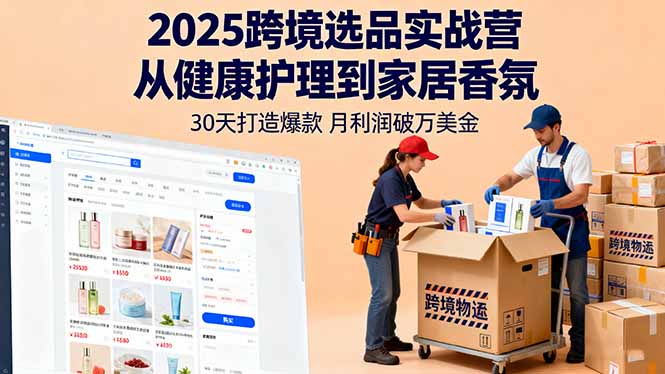 2025跨境选品实战营：从健康护理到家居香氛，30天打造爆款,月利润破万美金-搞砸网络-www.gaoza.cn