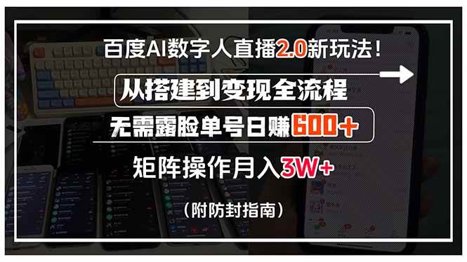 （15555期）百度AI数字人直播2.0新玩法！从搭建到变现全流程，无需露脸单号日赚600…-搞砸网络-www.gaoza.cn