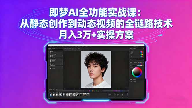 即梦AI全功能实战课：从静态创作到动态视频的全链路技术 月入3万+实操方案-搞砸网络-www.gaoza.cn