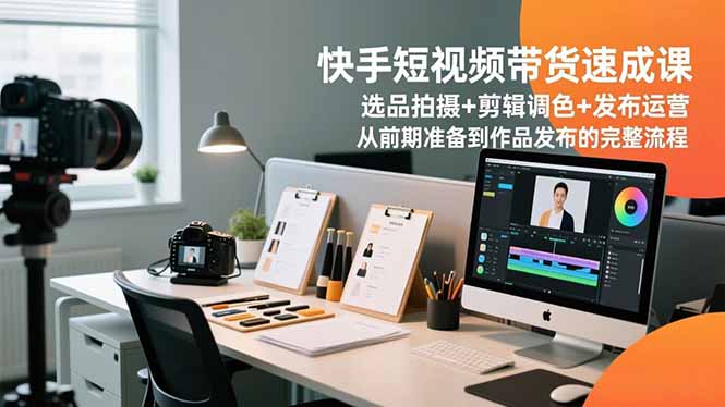 快手短视频带货速成课，选品拍摄+剪辑调色+发布运营，从前期准备到作品发布的完整流程-搞砸网络-www.gaoza.cn
