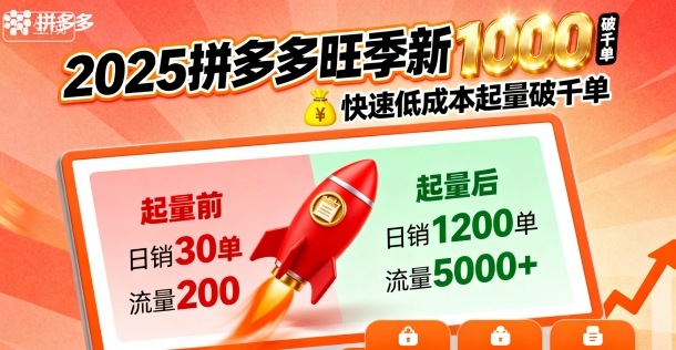 2025拼多多旺季新老店铺——快速低成本起量破千单-搞砸网络-www.gaoza.cn