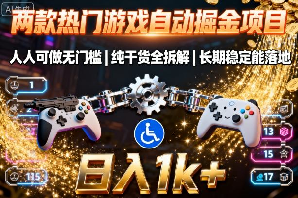 两款热门游戏自动掘金项目，人人可做无门槛，纯干货全拆解，长期稳定能落地，日入1k+【揭秘】-搞砸网络-www.gaoza.cn