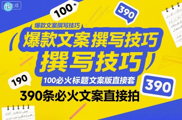 爆款文案撰写技巧，100个必火标题文案模版直接套，390条必火文案直接拍-搞砸网络-www.gaoza.cn