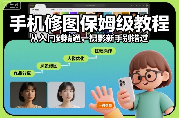 手机修图保姆级教程，从入门到精通，摄影新手别错过-搞砸网络-www.gaoza.cn