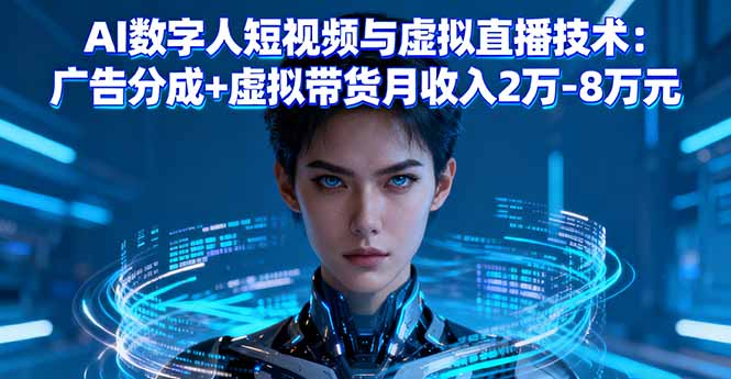 AI数字人短视频与虚拟直播技术：广告分成+虚拟带货月收入2万-8万元-搞砸网络-www.gaoza.cn