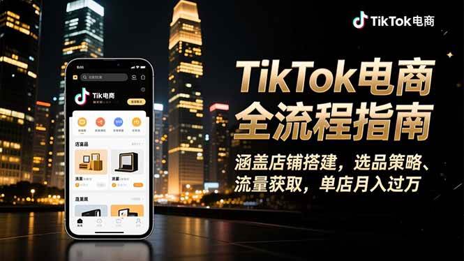 （16524期）TikTok电商全流程指南，涵盖店铺搭建、选品策略、流量获取，单店月入过万-搞砸网络-www.gaoza.cn