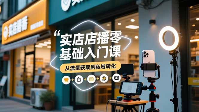实体店播零基础入门课，实体店+短视频+直播+微信生态+私域社群，从流量获取到私域转化-搞砸网络-www.gaoza.cn