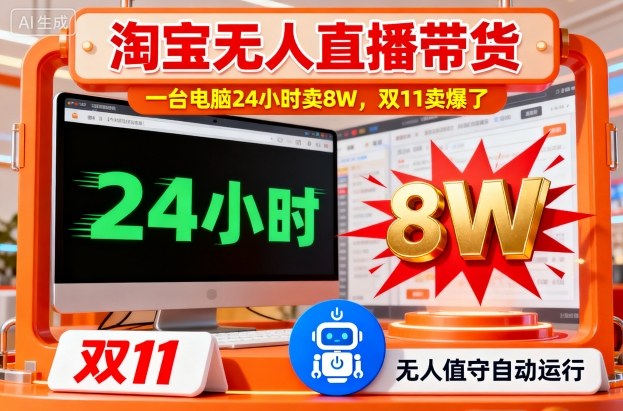 淘宝无人直播带货，一台电脑214小时卖8W，双11卖爆了【揭秘】-搞砸网络-www.gaoza.cn